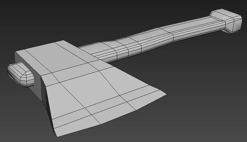 Simple Axe Low-poly 3D model_0