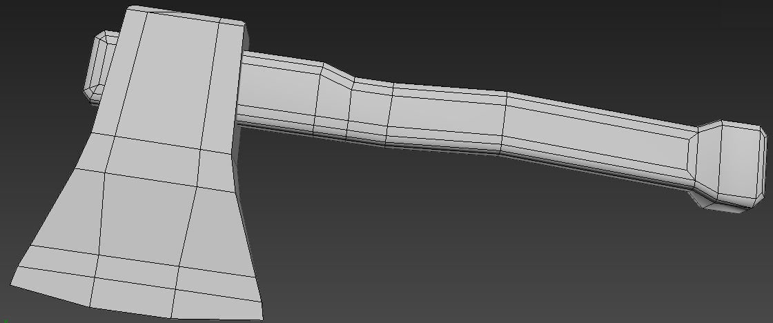 Simple Axe Low-poly 3D model_1