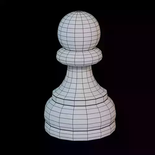 Wooden chess piece - Pawn Low-poly 3D model