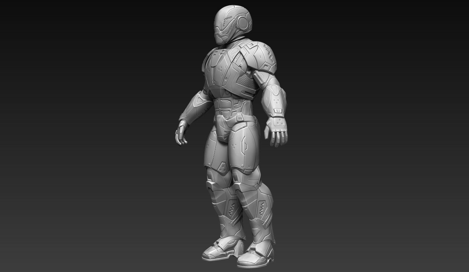 Sci-Fi Assault Trooper Concept 3D model_8