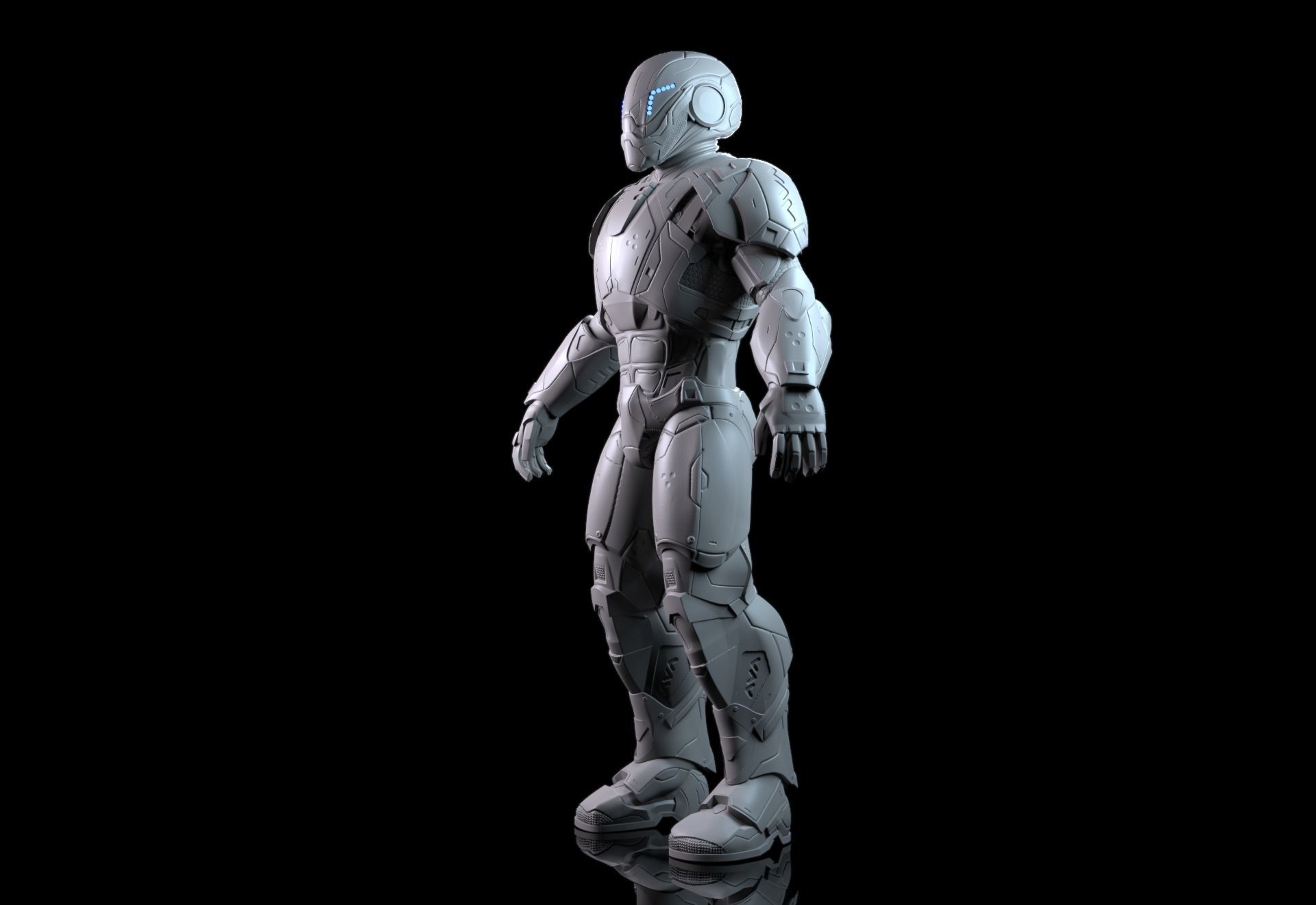 Sci-Fi Assault Trooper Concept 3D model_2