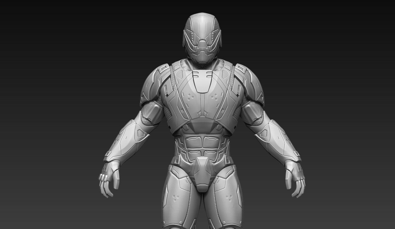 Sci-Fi Assault Trooper Concept 3D model_12