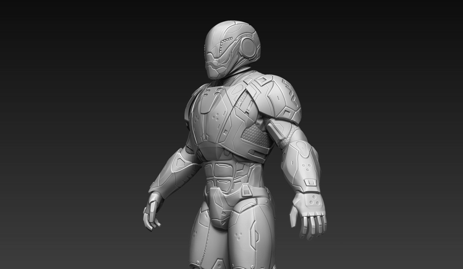 Sci-Fi Assault Trooper Concept 3D model_10