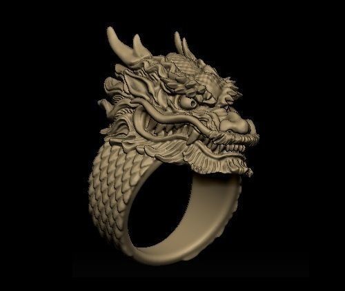 dragon ring 3D print model_1