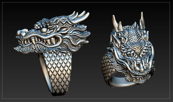dragon ring 3D print model_2