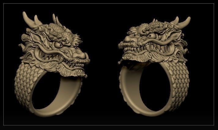 dragon ring 3D print model_5