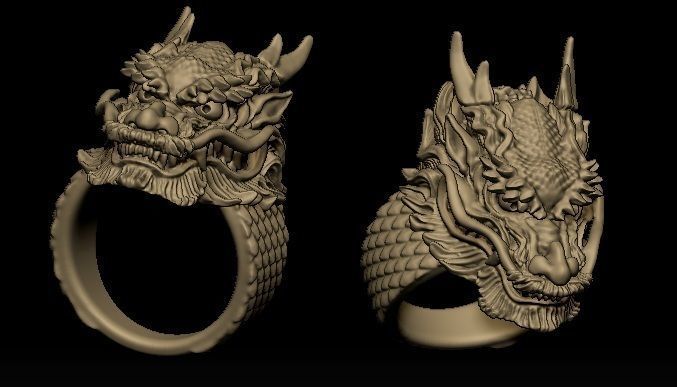 dragon ring 3D print model_4