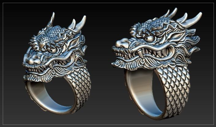 dragon ring 3D print model_3
