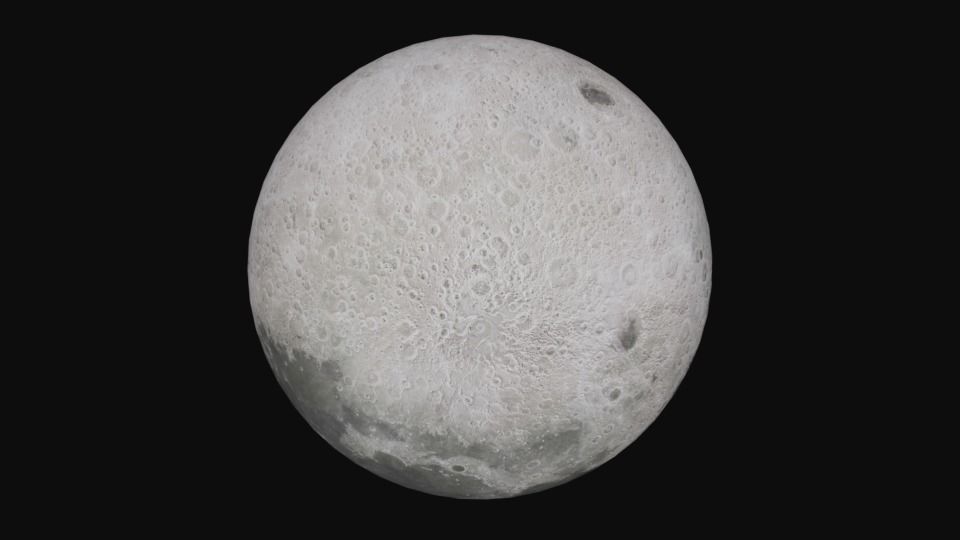 Realistic Moon Model full 3D model_3