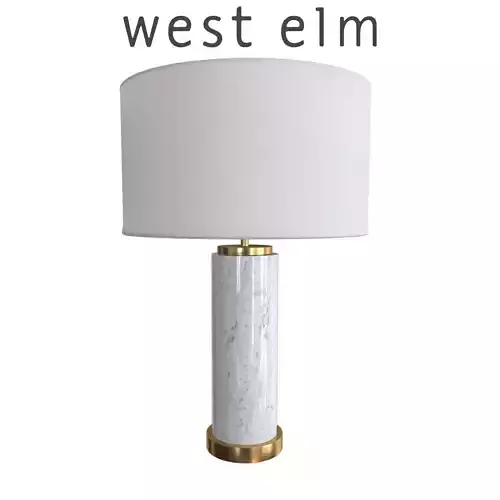 West Elm Pillar Table Lamp Marble