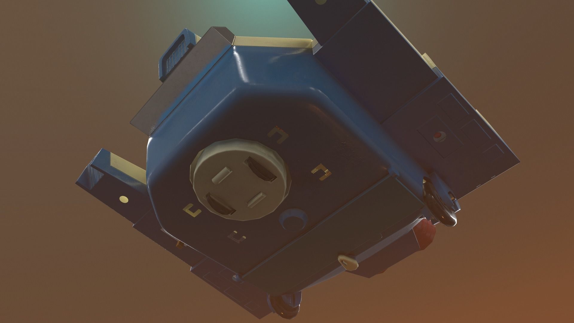 Vintage Spaceship Toy Low-poly 3D model_7