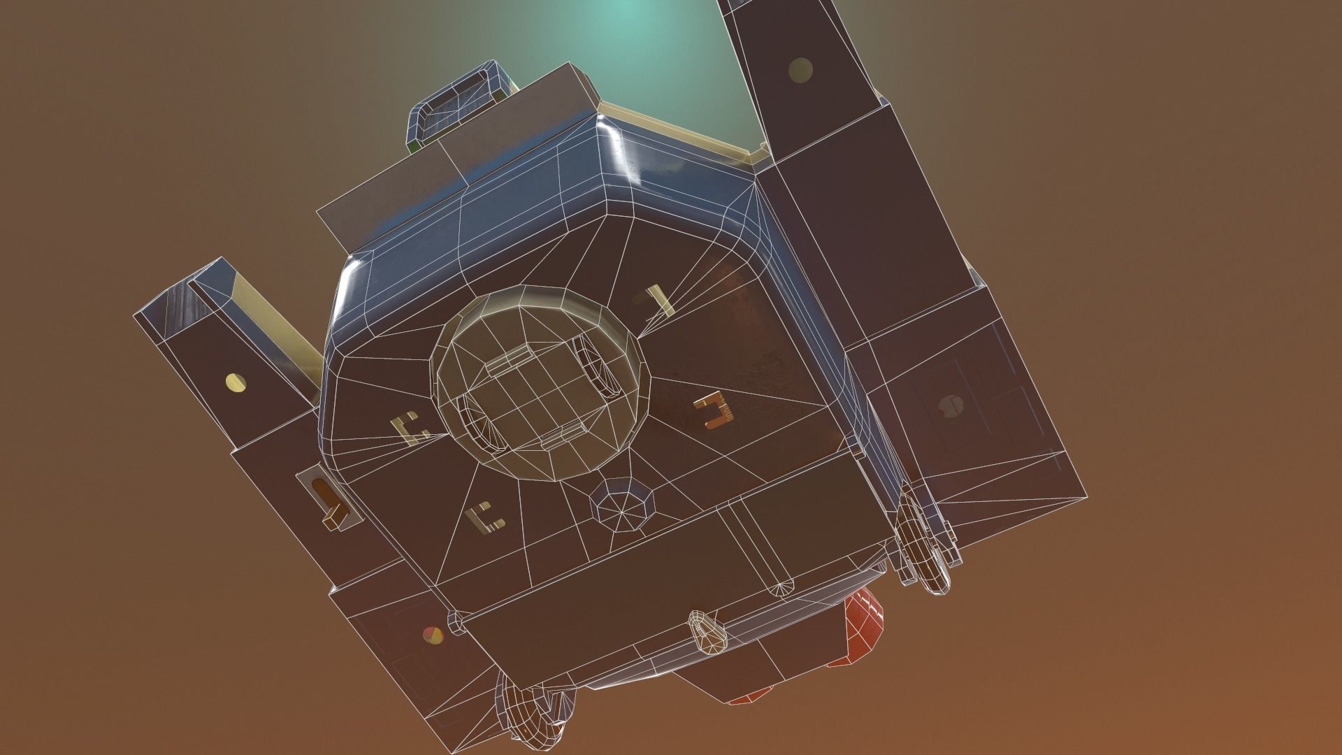 Vintage Spaceship Toy Low-poly 3D model_12