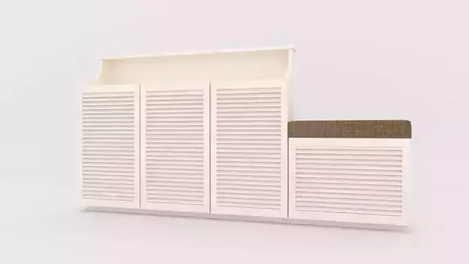 Shelf cabinet with shutters