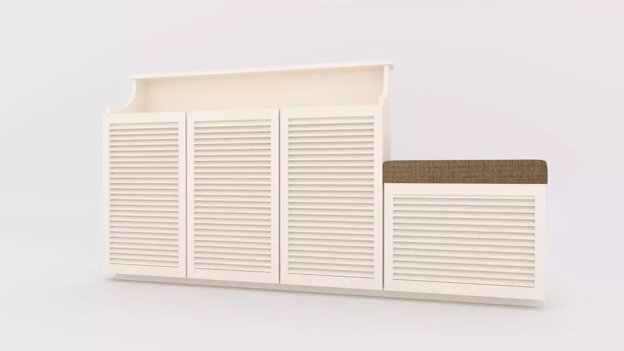 Shelf cabinet with shutters 3D model_0