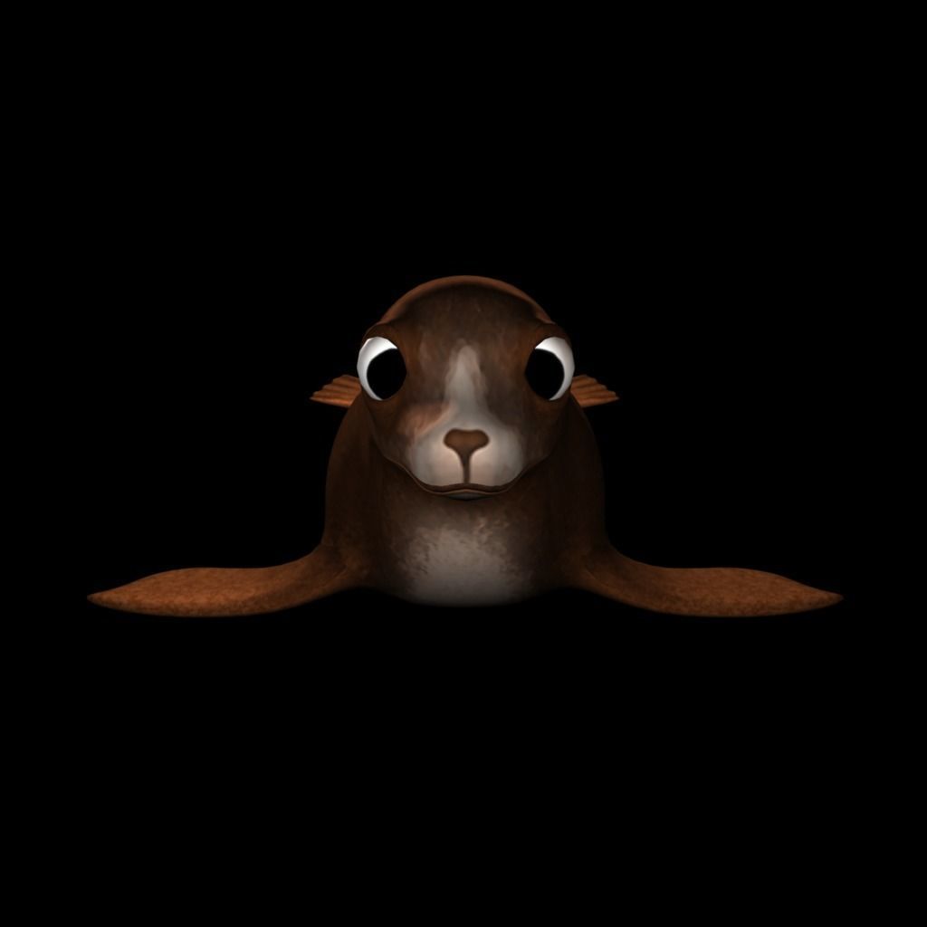 3D Cartoon Sea Lion Low-poly 3D model_4