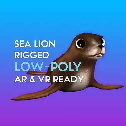 3D Cartoon Sea Lion Low-poly 3D model