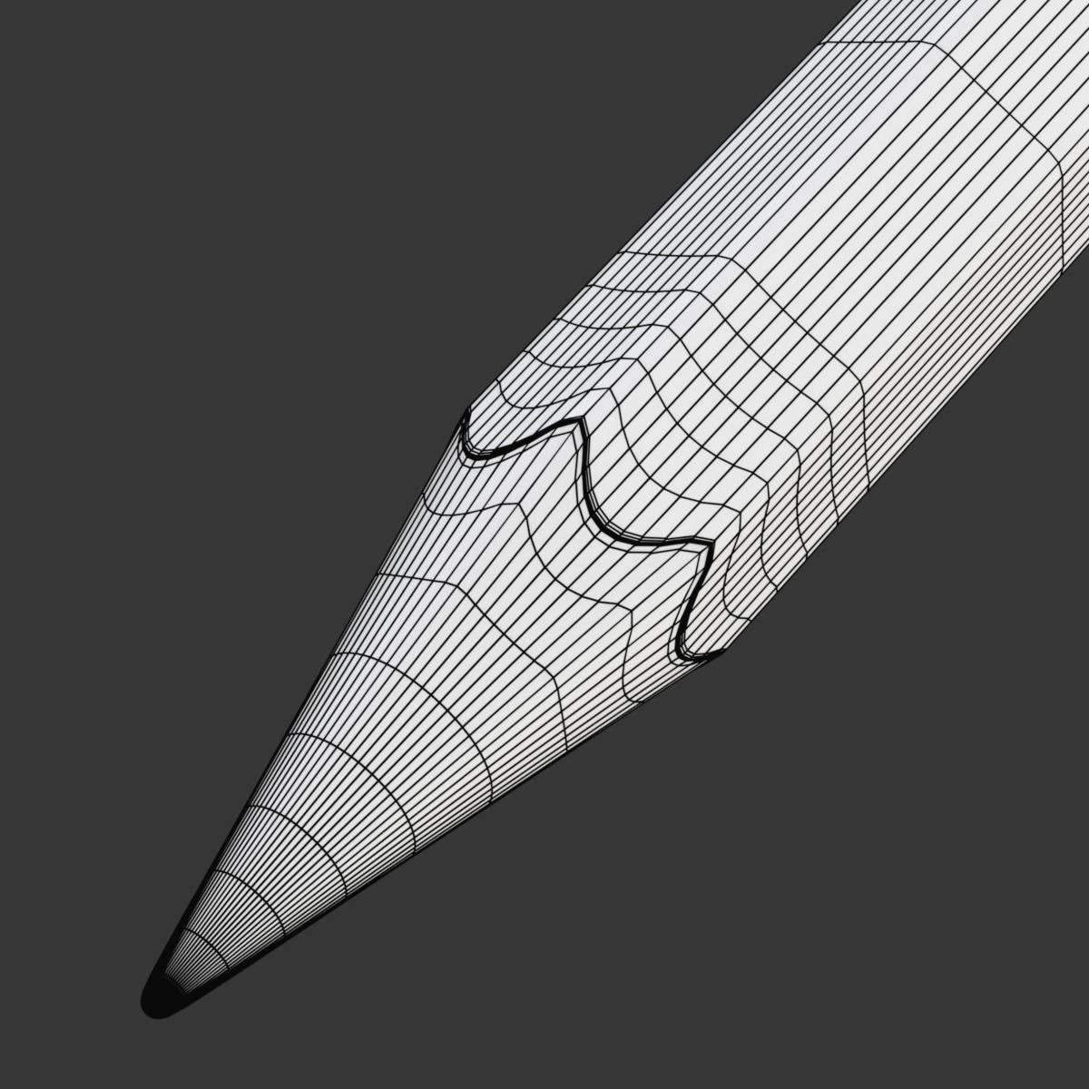 Wooden Pencil with Eraser 3D model_15