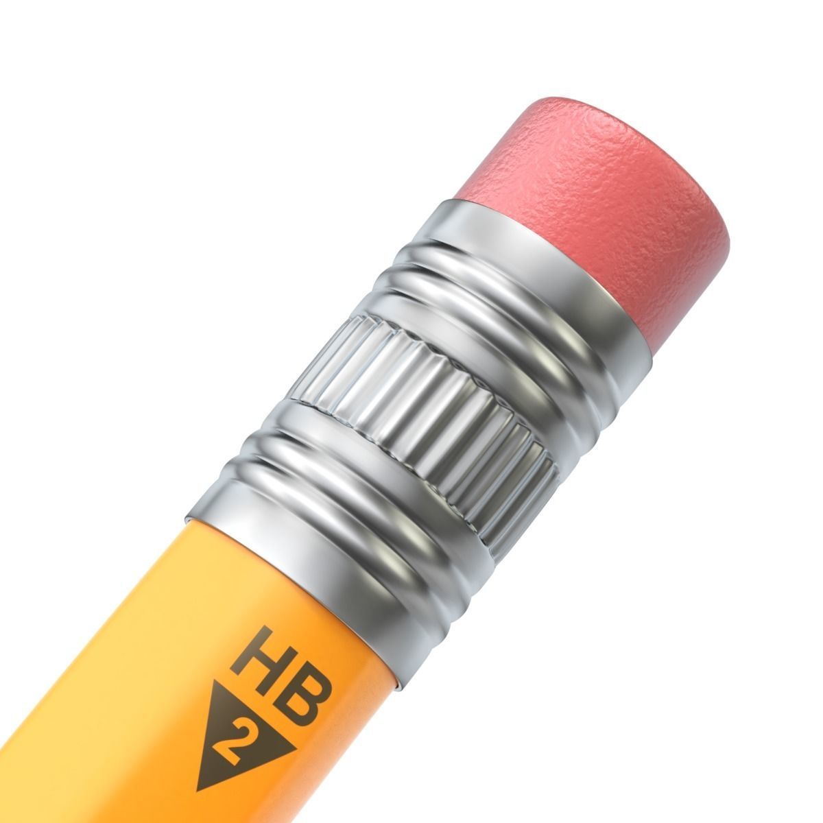 Wooden Pencil with Eraser 3D model_6