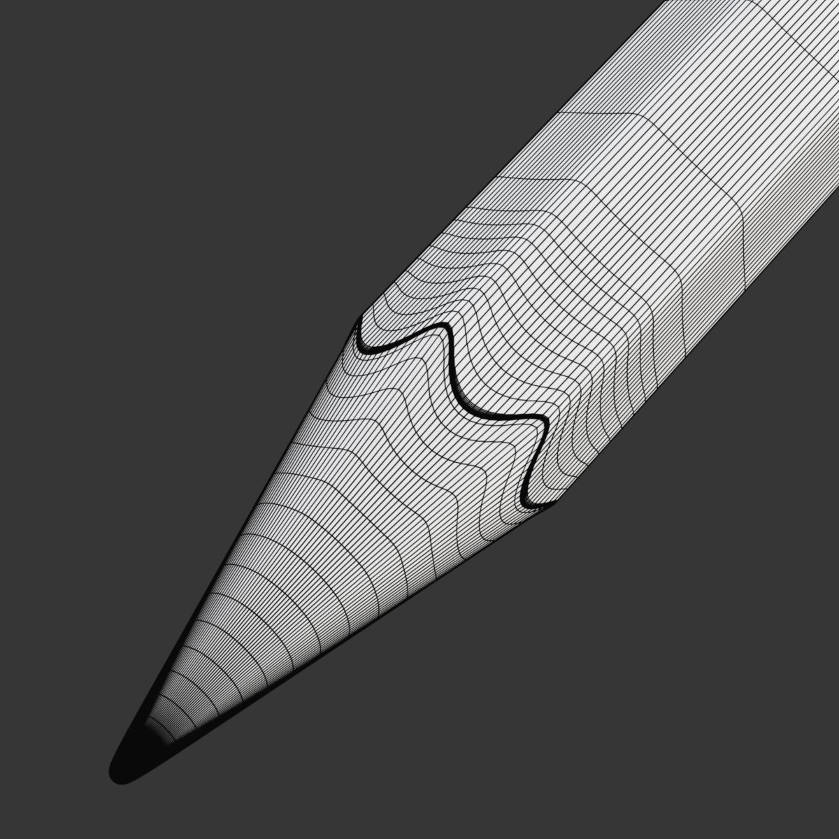 Wooden Pencil with Eraser 3D model_19