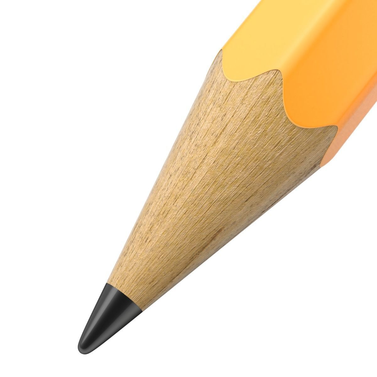 Wooden Pencil with Eraser 3D model_5