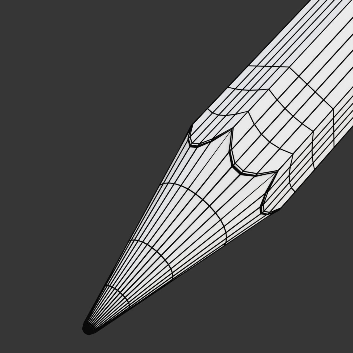Wooden Pencil with Eraser 3D model_13