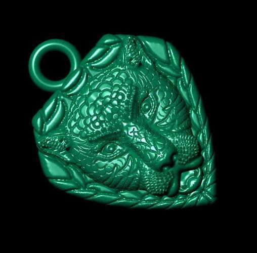 tiger jaguar head pendant 3D print model