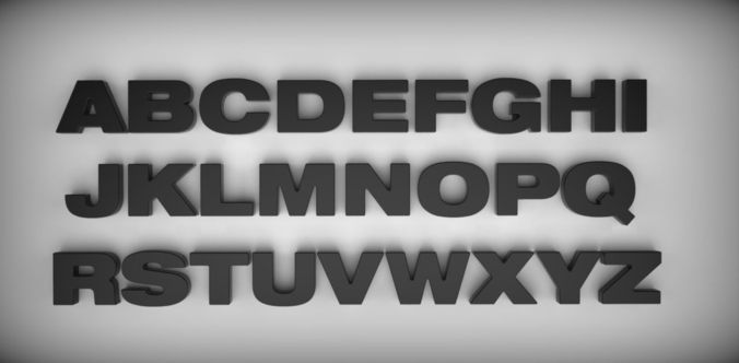 Letters Helvetica bold for 3D Printing 3D print model