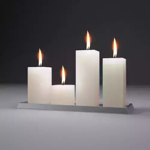 Four Candles and Tray