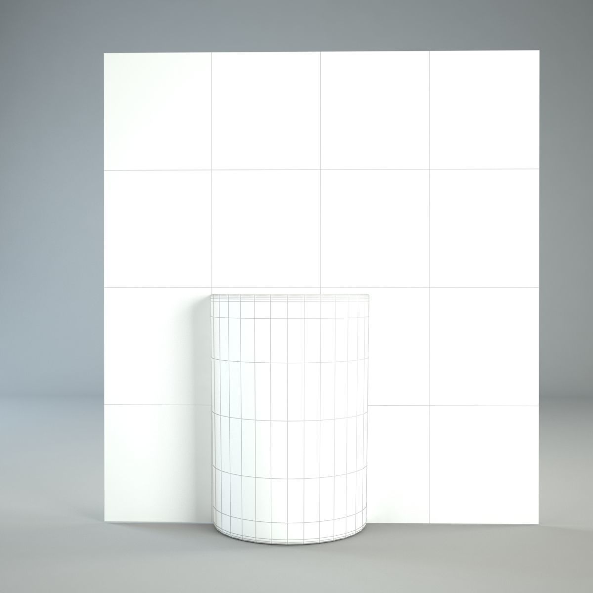 Eucalyptus in glass vase 3D model_4