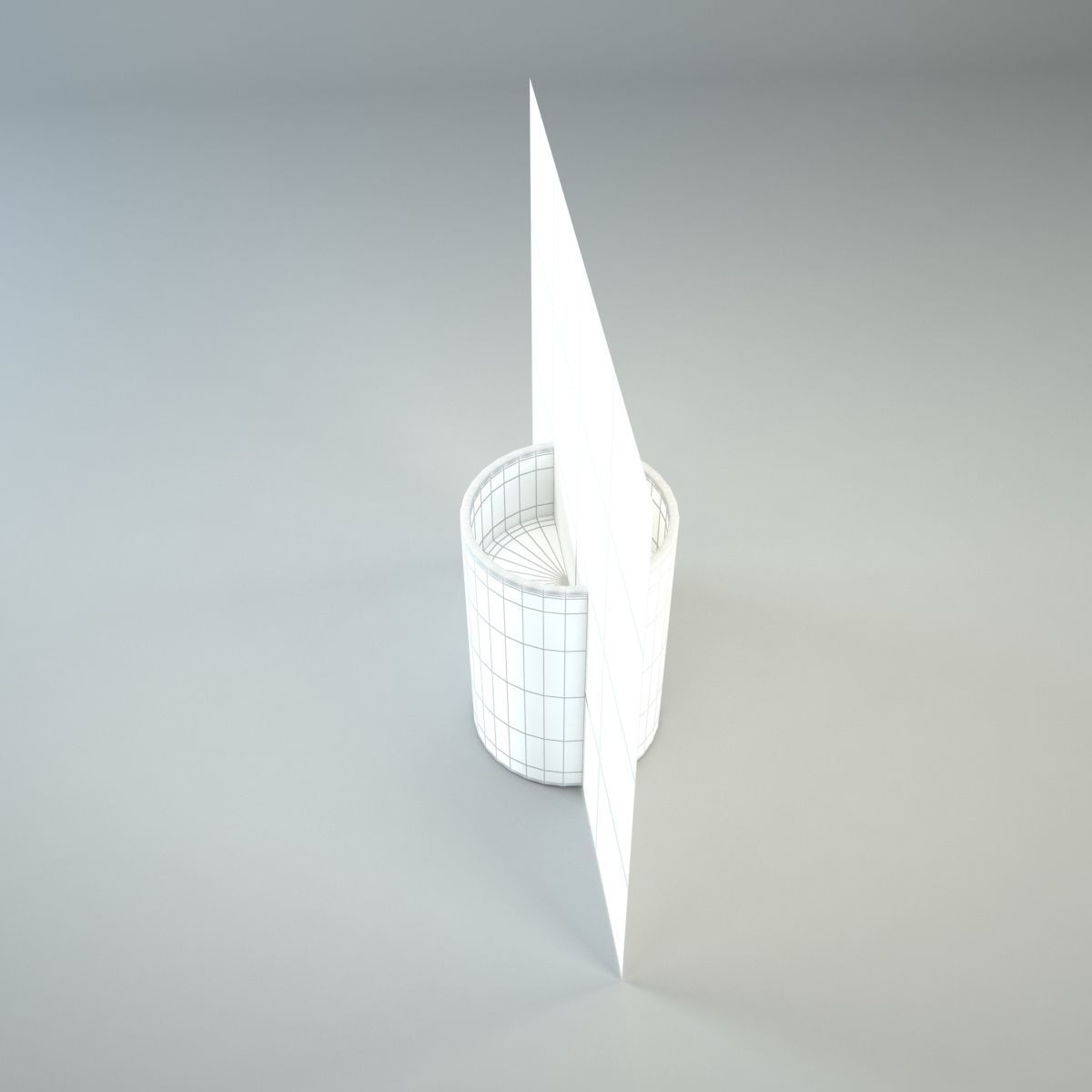 Eucalyptus in glass vase 3D model_5