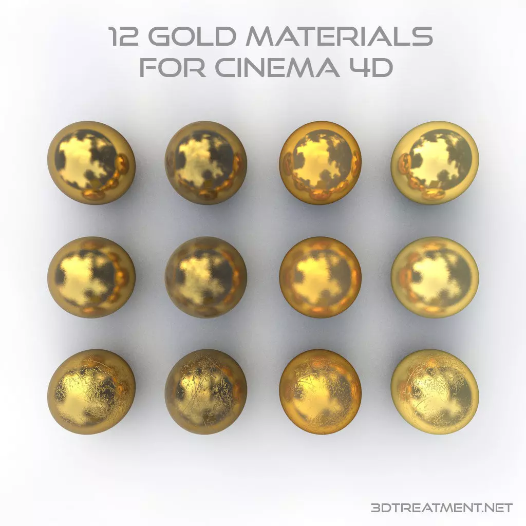 12 Gold Materials for Cinema4d Texture_0