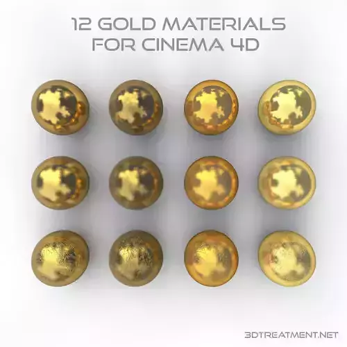 12 Gold Materials for Cinema4d Texture