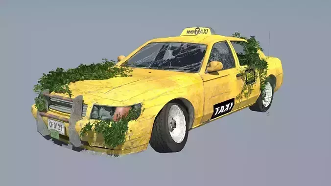 New York Taxi destroyed