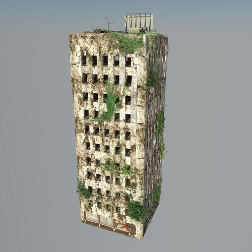 Destroyed Building ruin 3D model