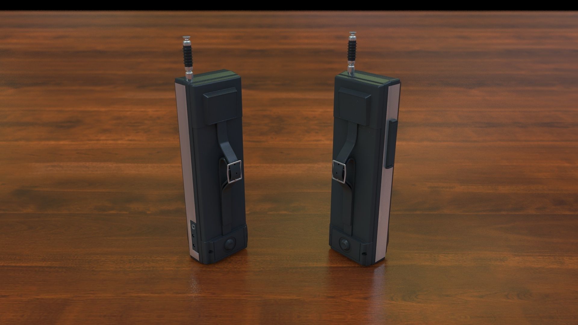 Vintage 80s Walkie-Talkie Realistic TRC-214 3D model_4