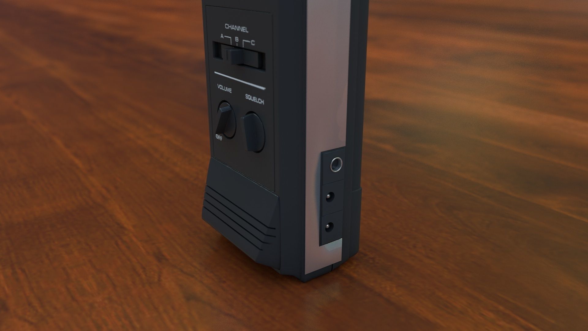 Vintage 80s Walkie-Talkie Realistic TRC-214 3D model_3