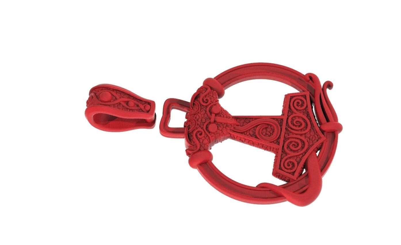 Pendant hammer with patterns there is a variant with ravens 292 3D print model_12