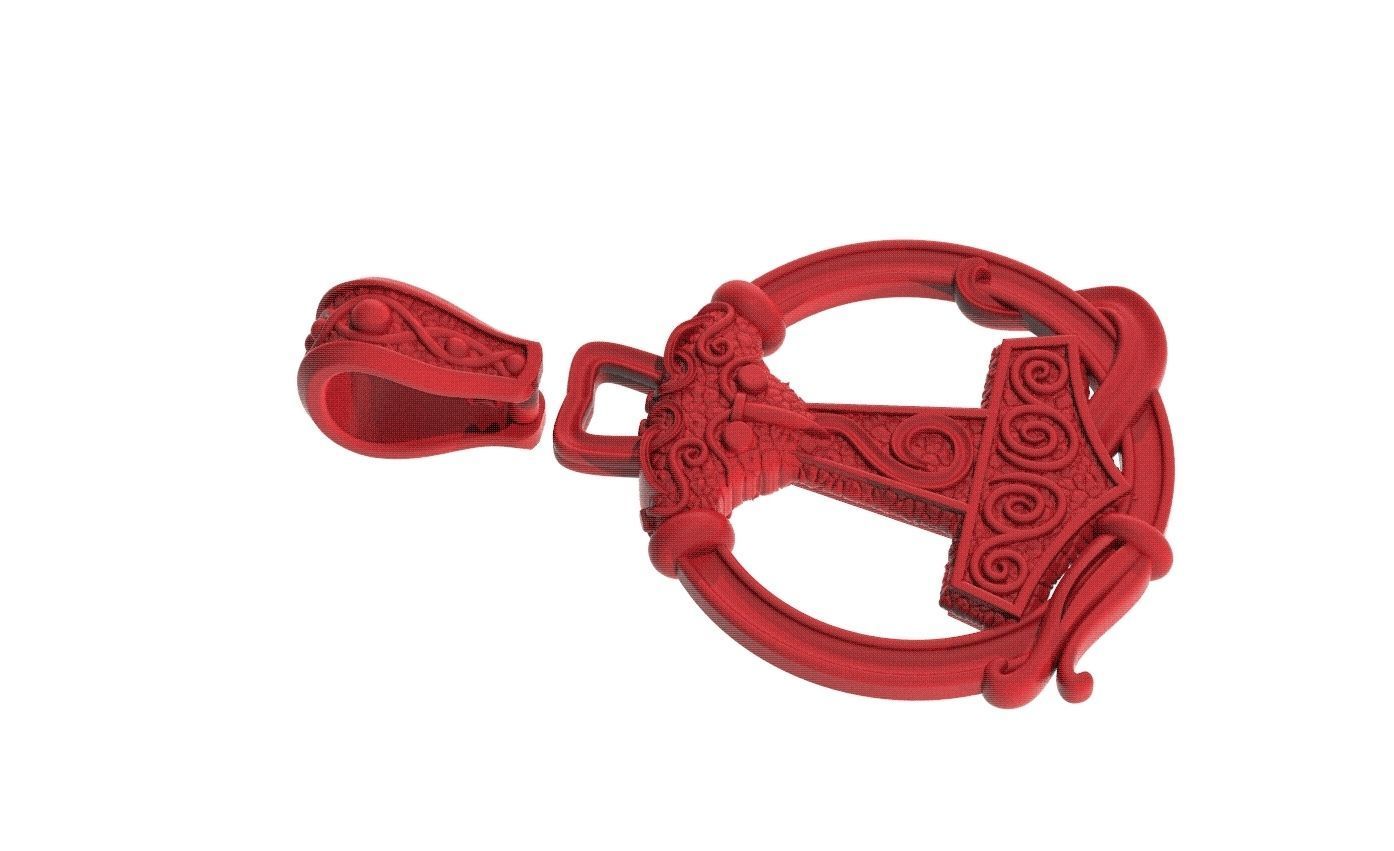 Pendant hammer with patterns there is a variant with ravens 292 3D print model_11