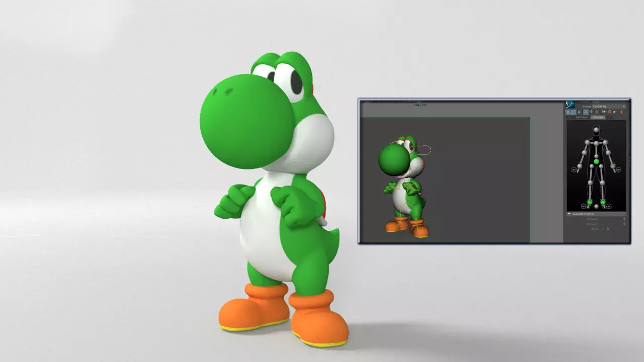 YOSHI - RIGGED - READY FOR ANY GAME OR FOR A VIDEO 3D model_0