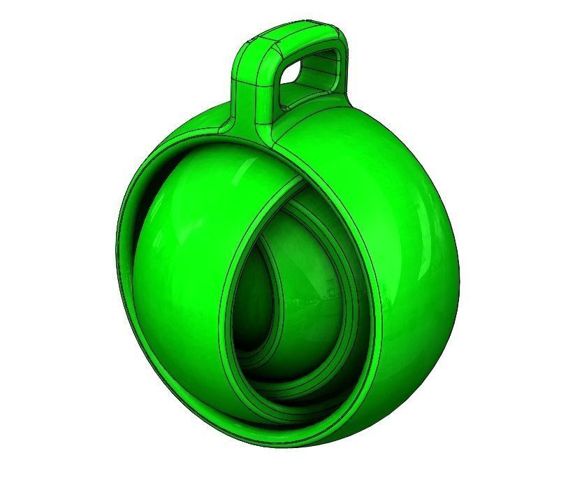 Gyroscopic Keychain gadget 3D print model_2