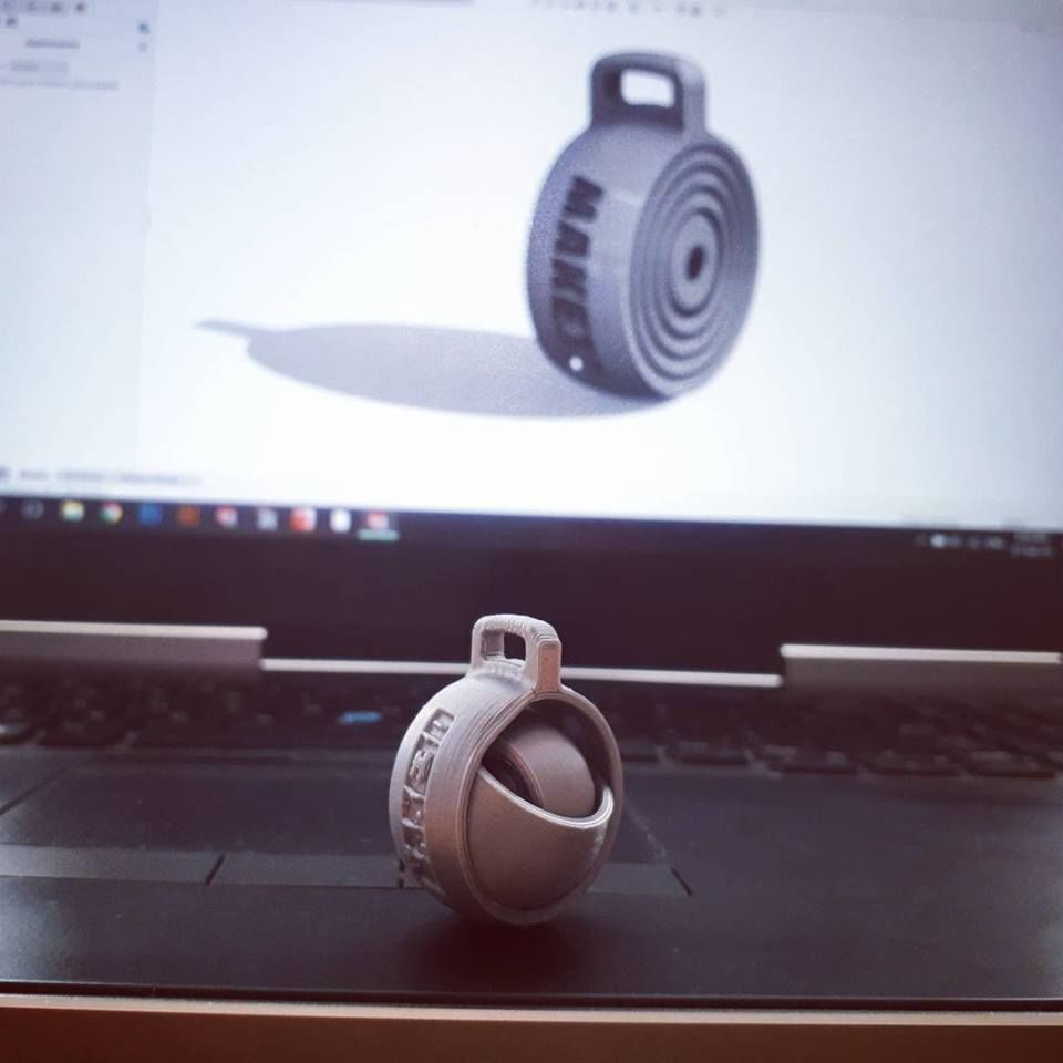 Gyroscopic Keychain gadget 3D print model_8