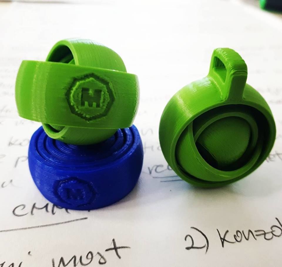 Gyroscopic Keychain gadget 3D print model_1