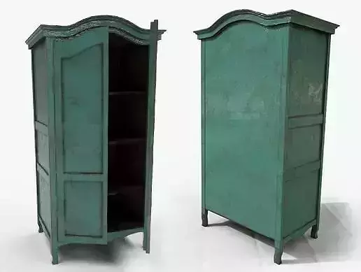Cupboard teal painted armoire Low-poly 3D model