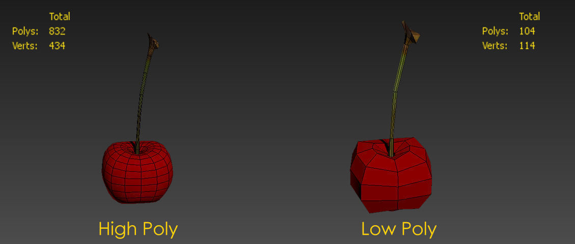 Cherry Fruit Low-poly 3D model_4