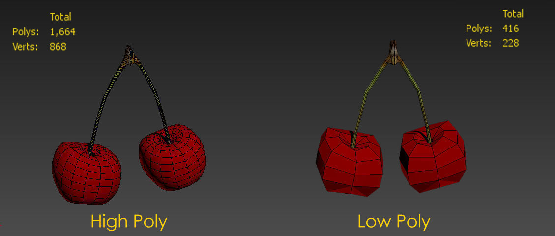 Cherry Fruit Low-poly 3D model_3