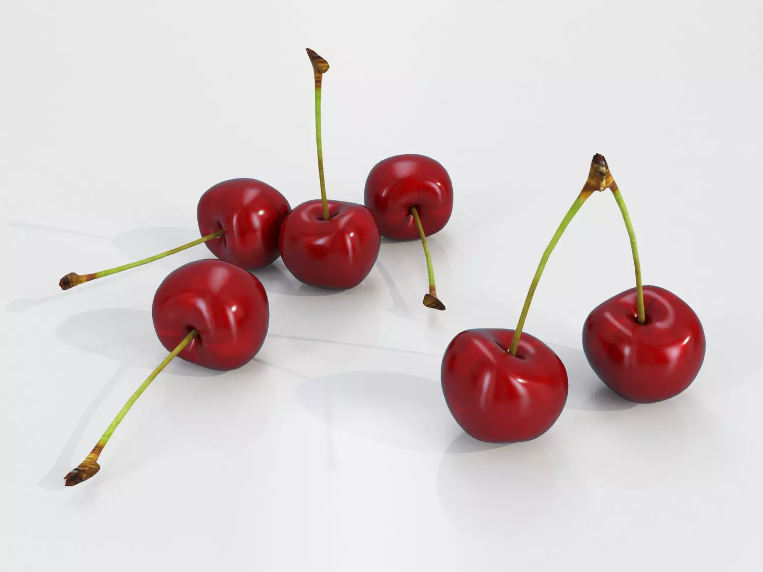 Cherry Fruit Low-poly 3D model_0