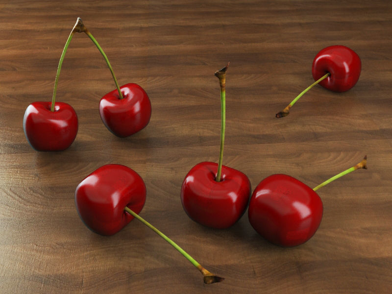 Cherry Fruit Low-poly 3D model_1