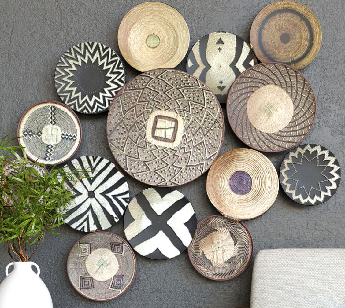 Set-135 african basket wall art 3D model_4