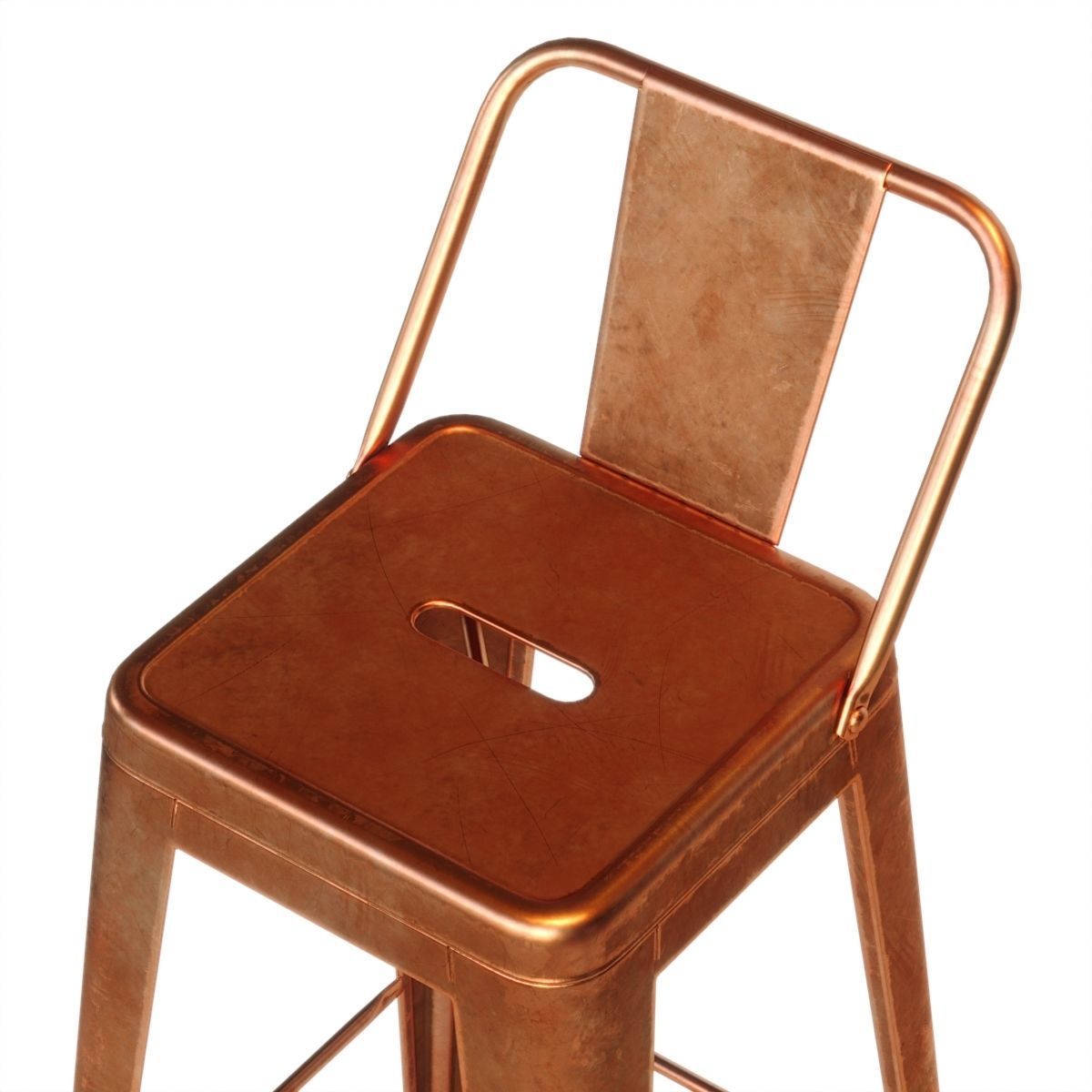 Xavier Pauchard Tolix Style Metal Bar Stool 3D model_4