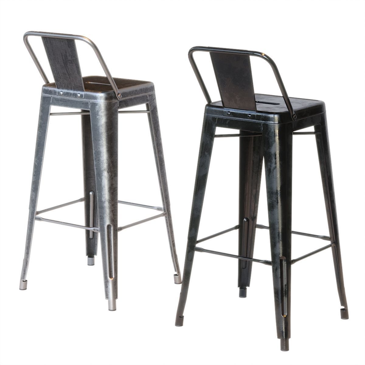 Xavier Pauchard Tolix Style Metal Bar Stool 3D model_3